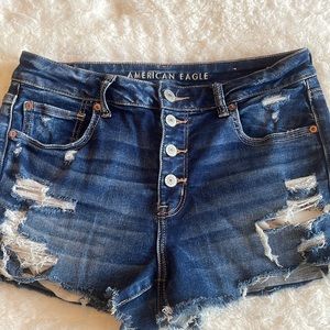American eagle high waisted button fly denim shorts